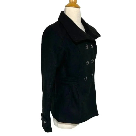 Pink Envelope M black double breasted fitted jacket w/peplum back coat - Picture 5 of 9